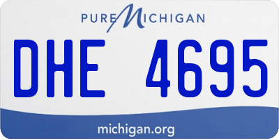 MI license plate DHE4695
