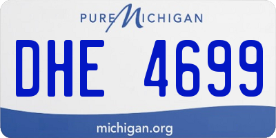 MI license plate DHE4699