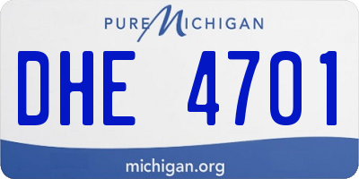 MI license plate DHE4701