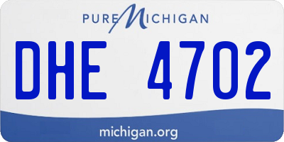 MI license plate DHE4702