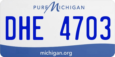 MI license plate DHE4703