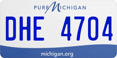 MI license plate DHE4704