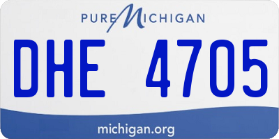 MI license plate DHE4705