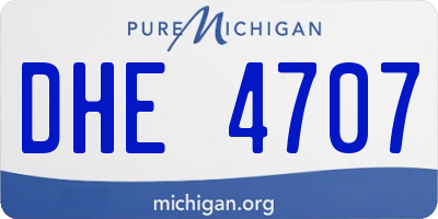 MI license plate DHE4707