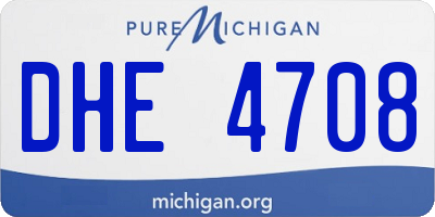 MI license plate DHE4708