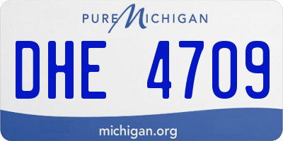 MI license plate DHE4709