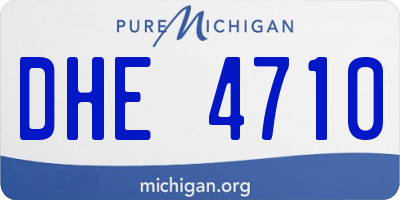 MI license plate DHE4710