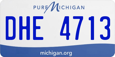 MI license plate DHE4713