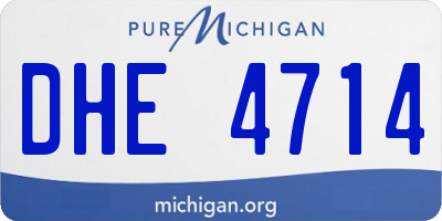 MI license plate DHE4714