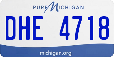 MI license plate DHE4718