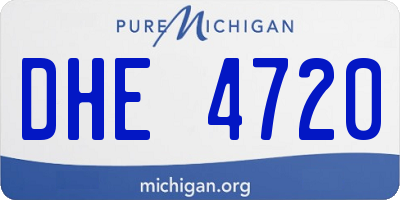 MI license plate DHE4720