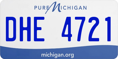 MI license plate DHE4721