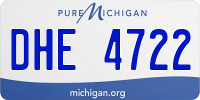 MI license plate DHE4722