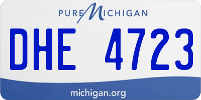 MI license plate DHE4723