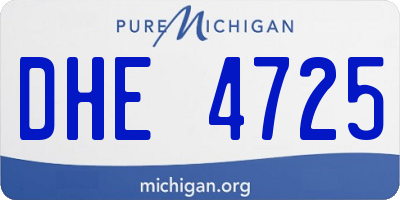 MI license plate DHE4725