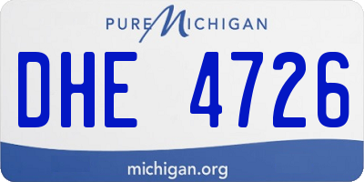MI license plate DHE4726