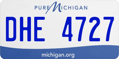 MI license plate DHE4727