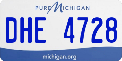 MI license plate DHE4728