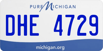 MI license plate DHE4729