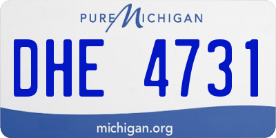 MI license plate DHE4731