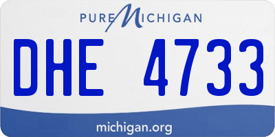 MI license plate DHE4733