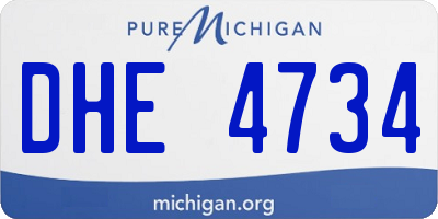 MI license plate DHE4734