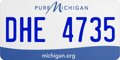 MI license plate DHE4735