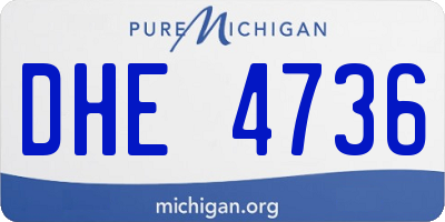 MI license plate DHE4736