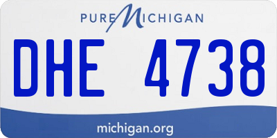 MI license plate DHE4738