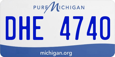 MI license plate DHE4740
