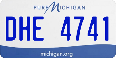 MI license plate DHE4741