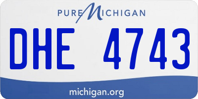 MI license plate DHE4743