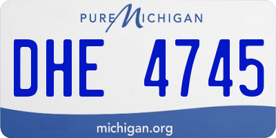 MI license plate DHE4745