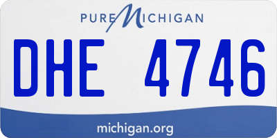 MI license plate DHE4746
