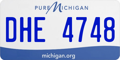 MI license plate DHE4748