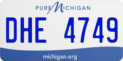 MI license plate DHE4749