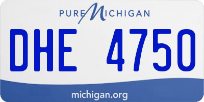 MI license plate DHE4750
