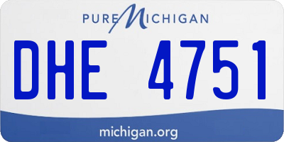 MI license plate DHE4751