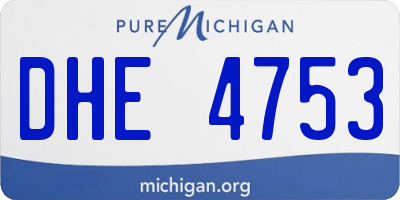 MI license plate DHE4753