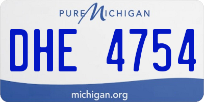 MI license plate DHE4754