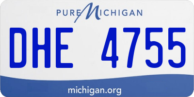 MI license plate DHE4755