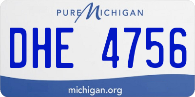 MI license plate DHE4756