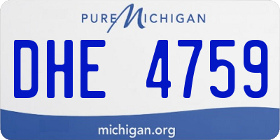 MI license plate DHE4759