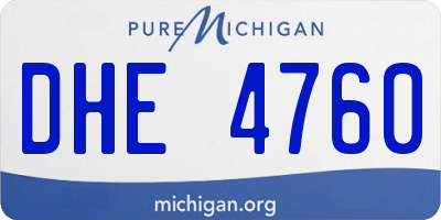 MI license plate DHE4760