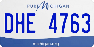 MI license plate DHE4763