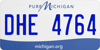 MI license plate DHE4764