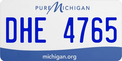 MI license plate DHE4765