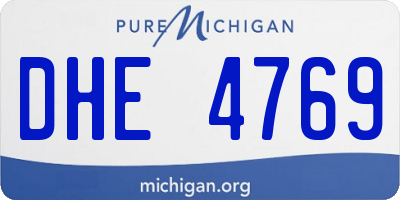 MI license plate DHE4769