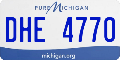 MI license plate DHE4770