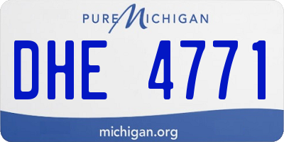 MI license plate DHE4771